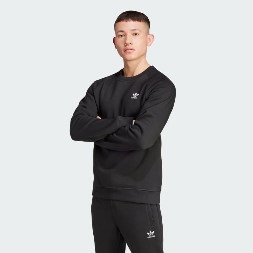 adidas Trefoil Essentials Crew Sweatshirt Black Free Shipping with adiClub adidas Canada
