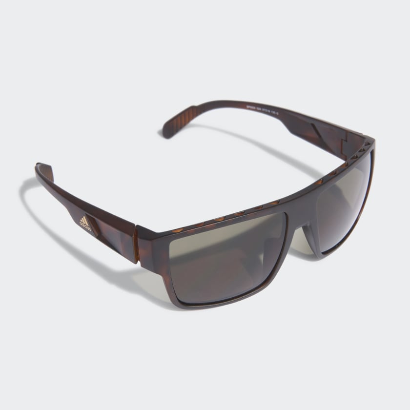 サングラス Adidas Double Bridge Brown Aviator Sunglasses OR0064 Adidas OR0064 32L Gold Brown Metal Aviator Mirrored