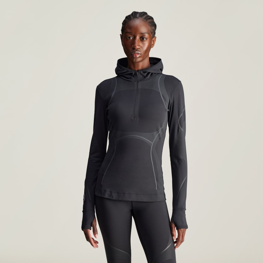 adidas by Stella McCartney TruePace Cold.Rdy Full Zip Running Long Sleeve Top Black adidas UK