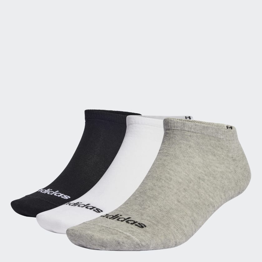 adidas Thin Linear Low-Cut Socks 3 Pairs - Grey | adidas UK