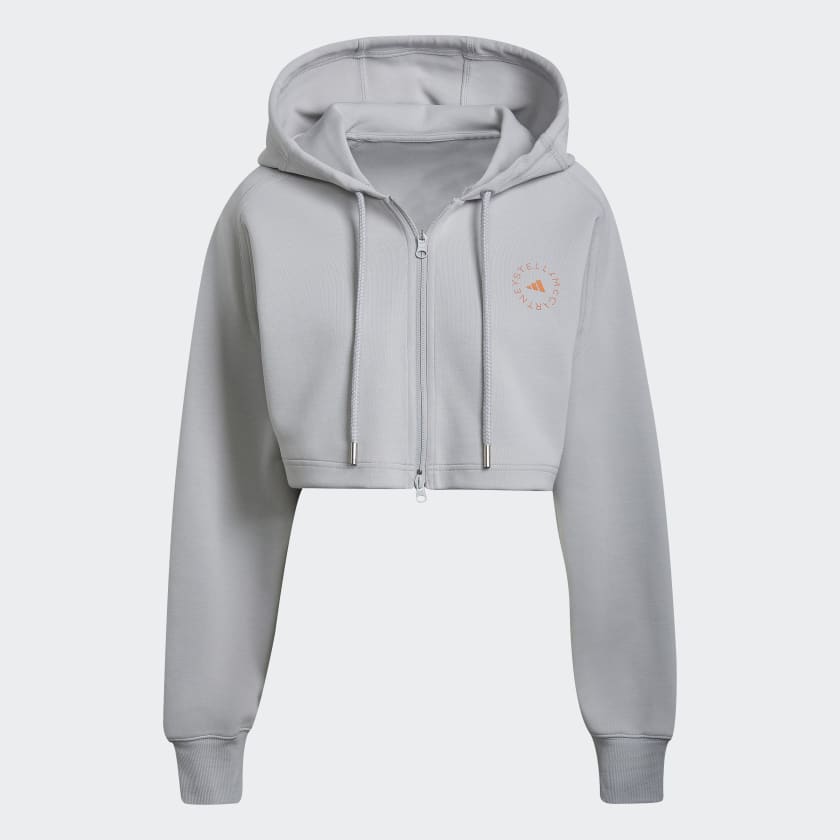Adidas cropped hoodie sale grey