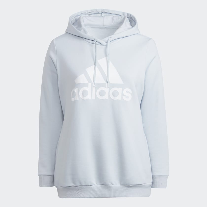 adidas Essentials Logo Fleece Hoodie Plus Size Blue Women s