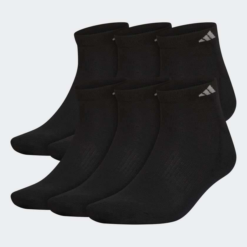 adidas Athletic Cushioned Low-Cut Socks 6 Pairs XL - Black | Men's ...