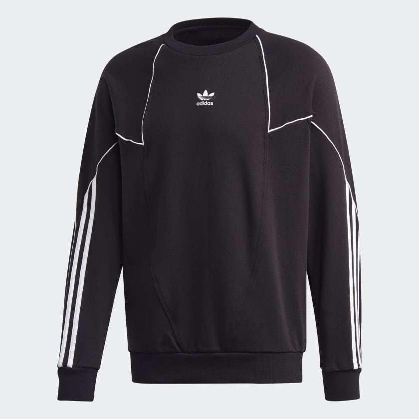 adidas Big Trefoil Abstract Crew Sweatshirt - Black | adidas Singapore