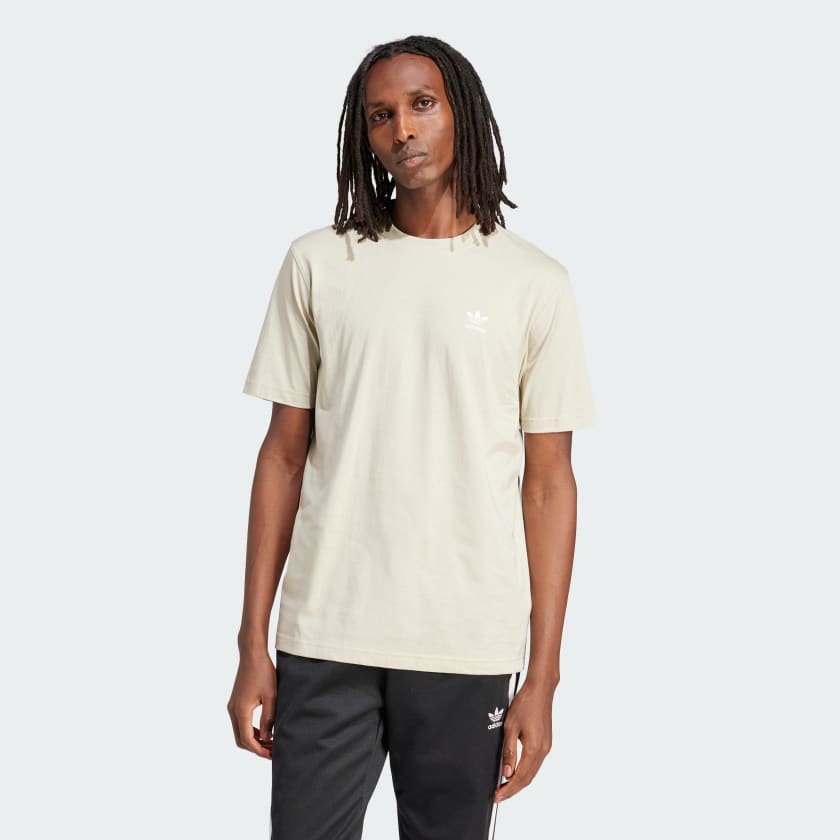 adidas Trefoil Essentials T shirt Beige adidas Offici le Shop