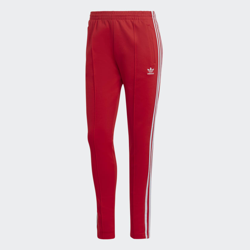 Adidas sst track pants red outlet