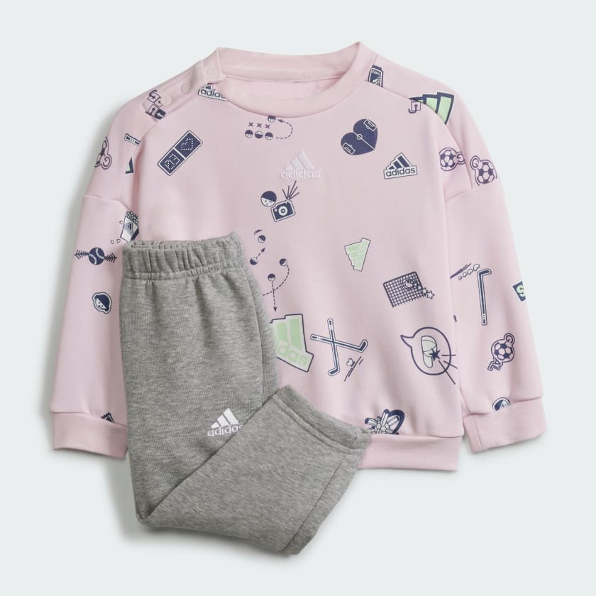 Adidas jogginganzug grau pink store