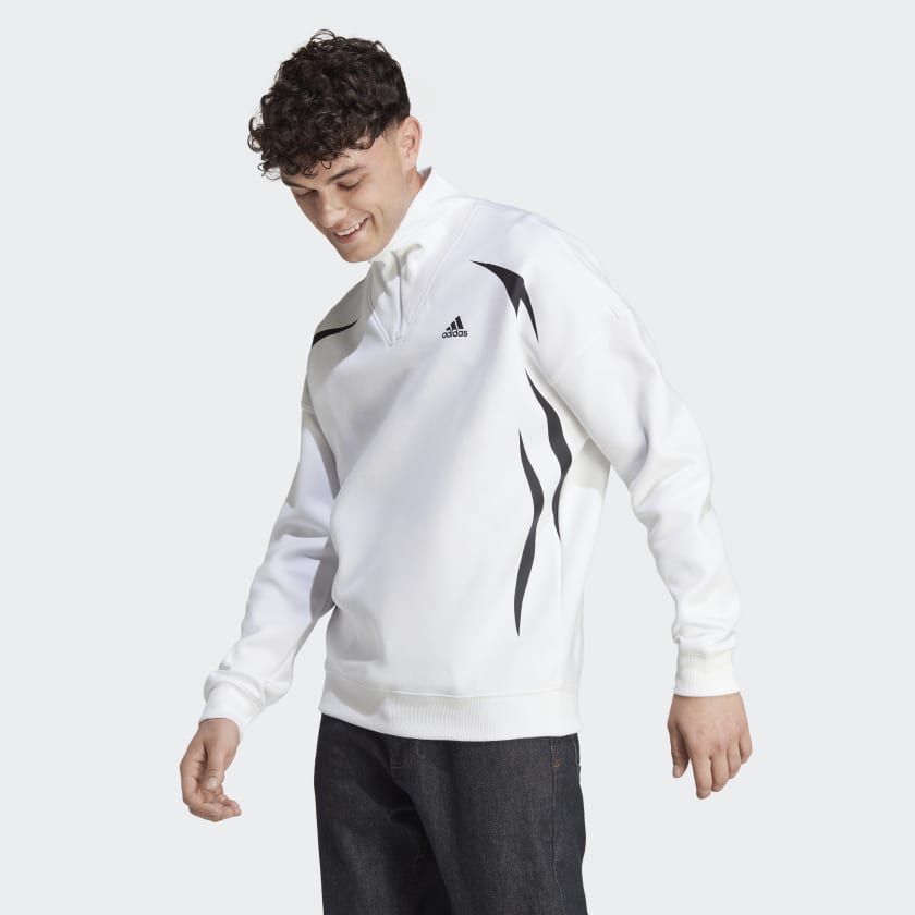 adidas Colorblock Zip Sweatshirt - White Men's Lifestyle | adidas US