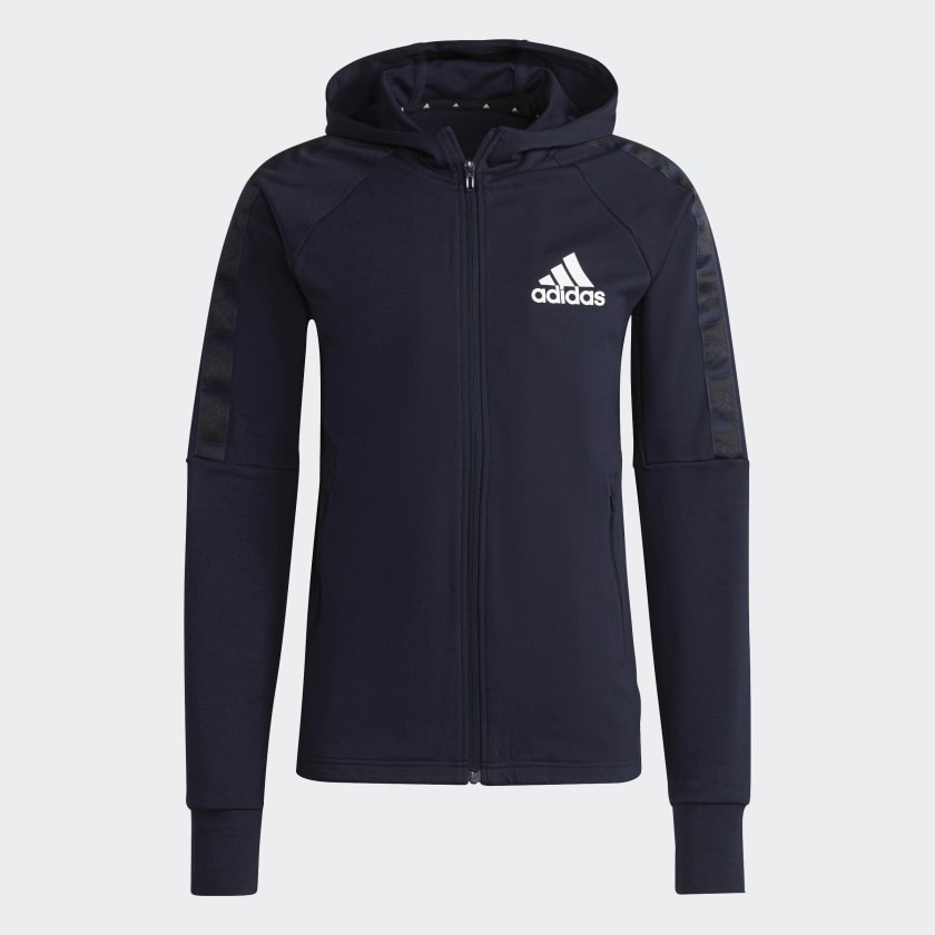 adidas AEROREADY Designed to Move Sport Motion Logo Hoodie Blue adidas New Zealand