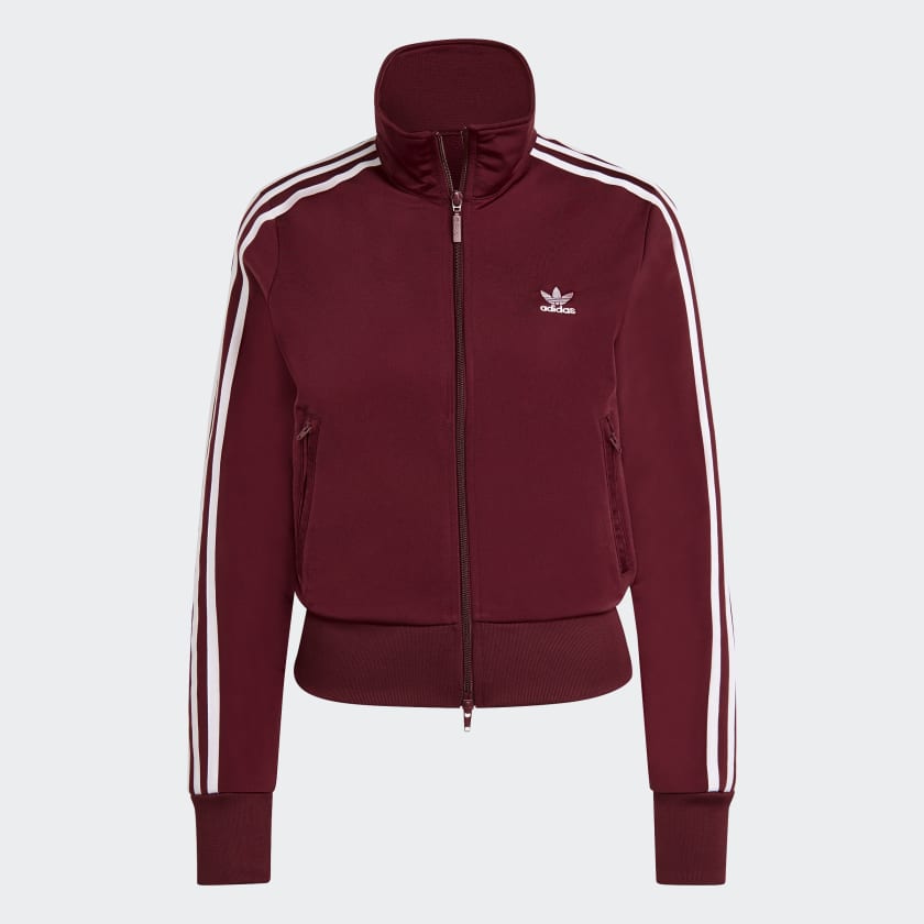 Burgundy adidas track jacket women's outlet