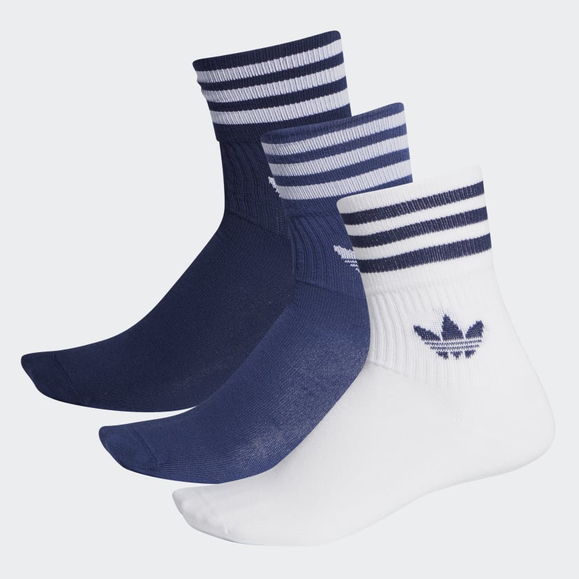 adidas Mid Cut Crew Socks 3 Pairs Blue adidas Philippines