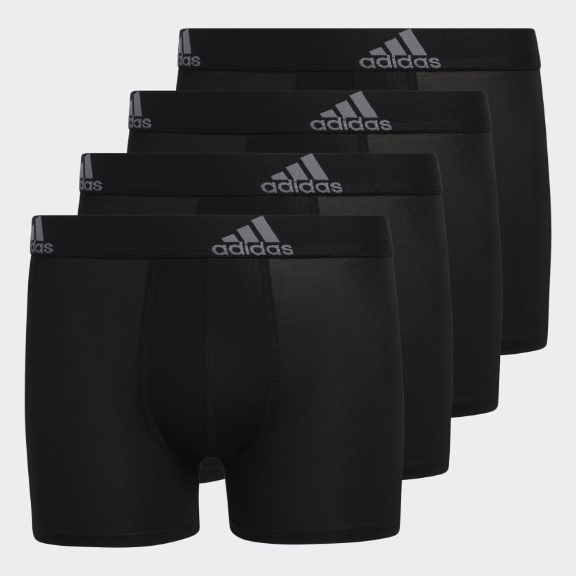 Gold Standard Mens 4-Pack Performance Boxer Briefs Athletic Underwear Black  XXL