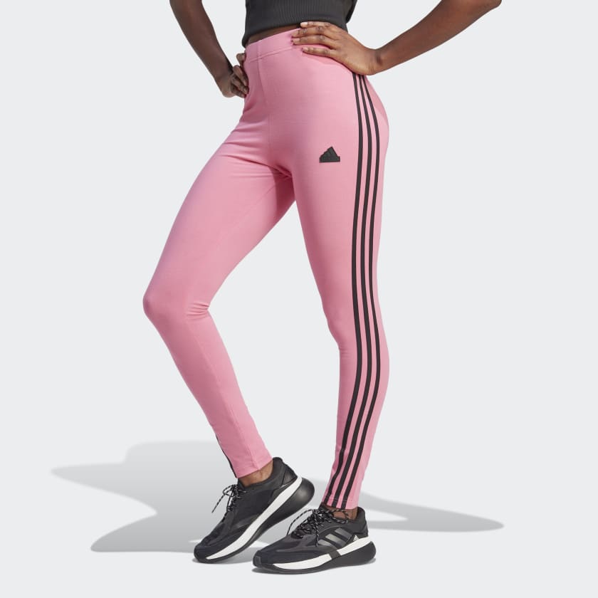 adidas womens Linear Leggings Solid Grey/Clear Pink X-Large at