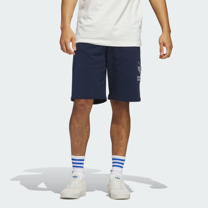 adidas Adicolor Outline Trefoil Shorts - Blue | Free adidas Adicolor Outline Trefoil Shorts - Blue | Free