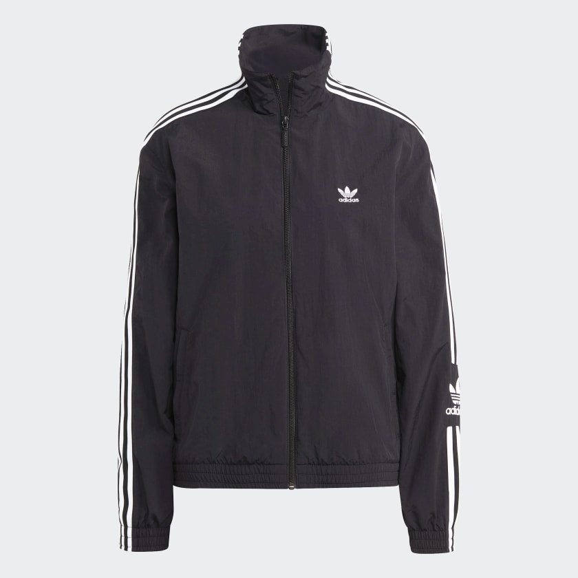 Adidas originals locked up logo track jacket in black sales