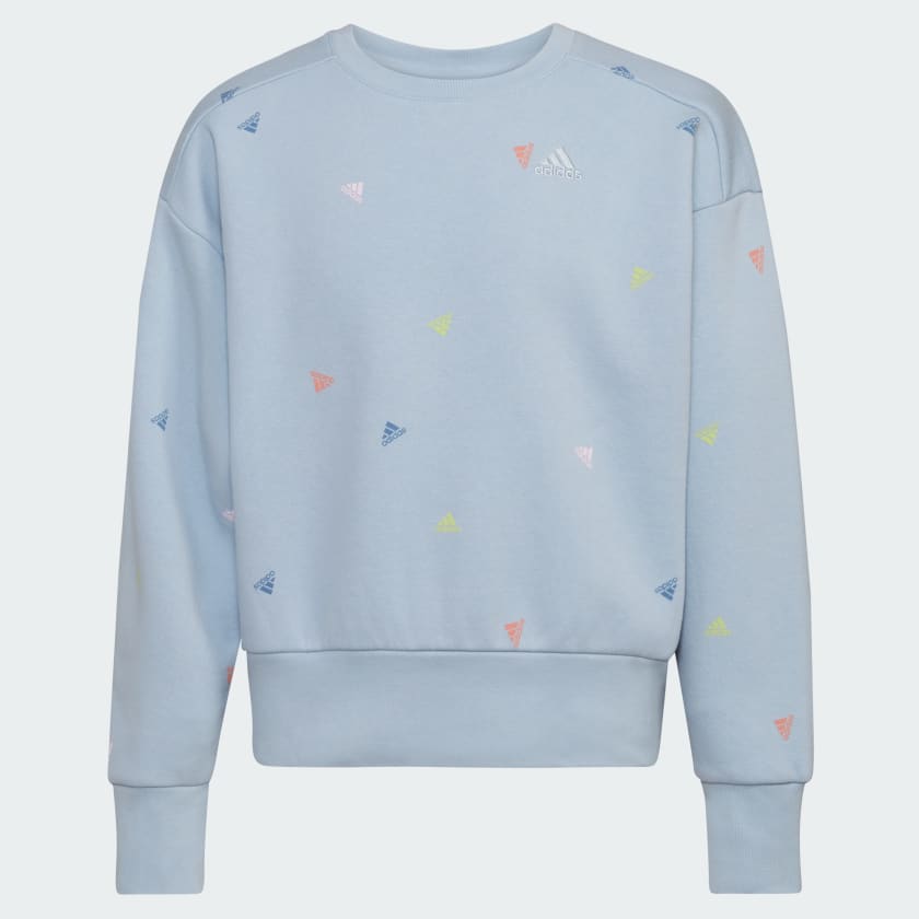 adidas Allover Print Crewneck Fleece Pullover Sweatshirt - Blue | adidas  Canada