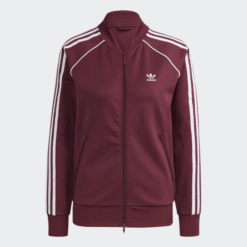 Adidas sst shop track jacket maroon