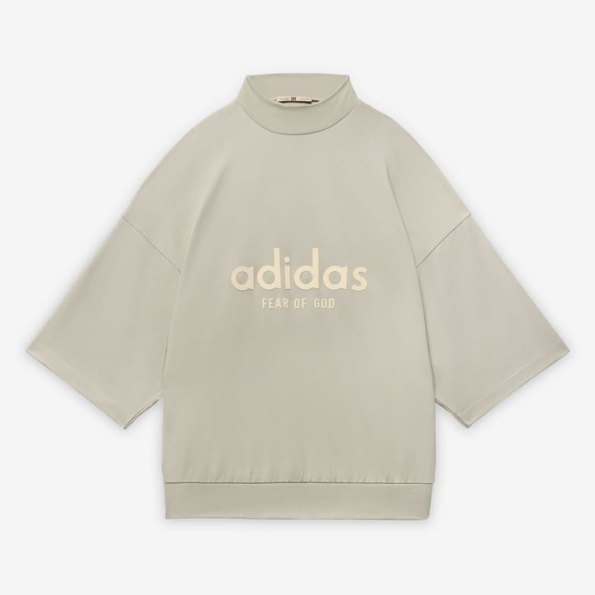 人気 ブランド チェック 7分袖モックTシャツ ヘビージャージー Athletics God of Fear アディダス - ジャパン アディダス | ベージュ トップス