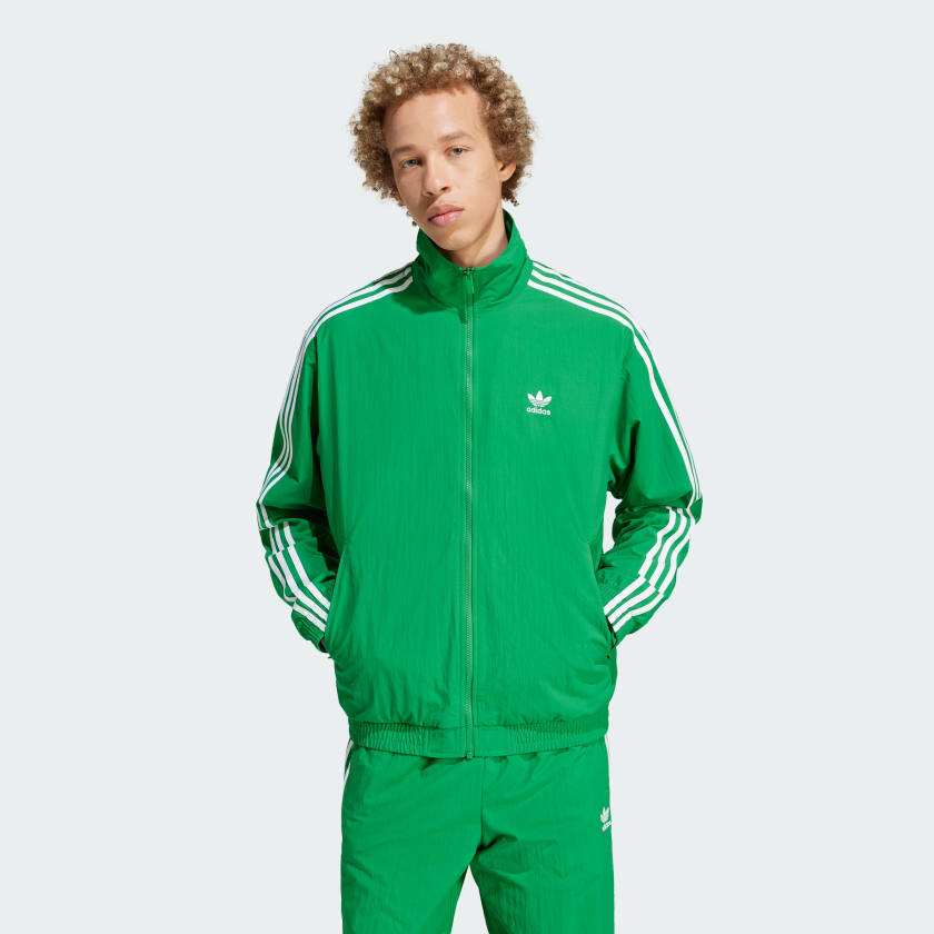 adidas Adicolor Woven Firebird Track Top - Green | Men's Lifestyle | adidas US