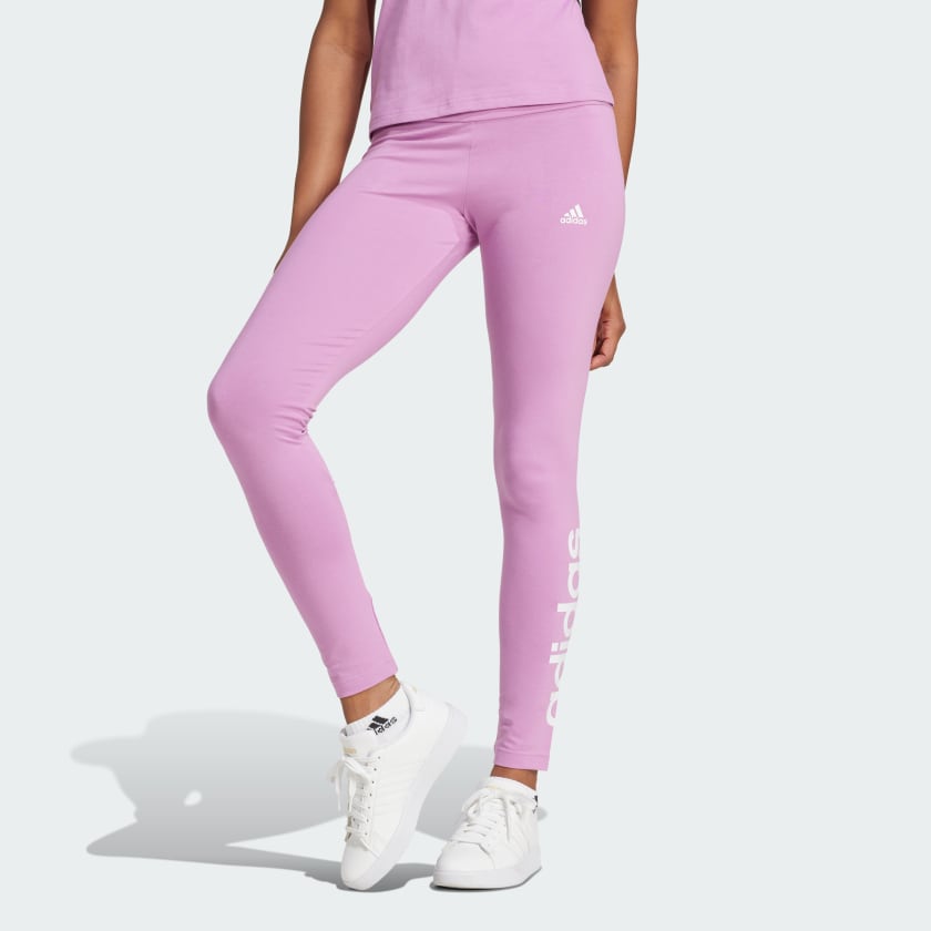 adidas Essentials High Waisted Logo Leggings Purple Free Shipping with adiClub adidas US