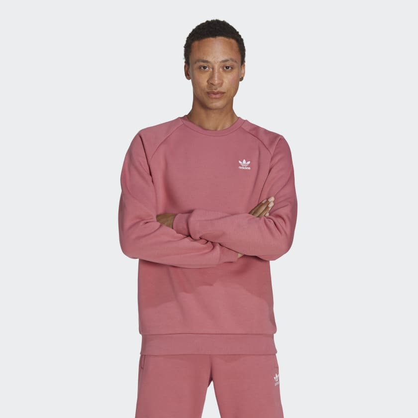 adidas Trefoil Essentials Crewneck Sweatshirt - Pink | Men's Lifestyle |  adidas US
