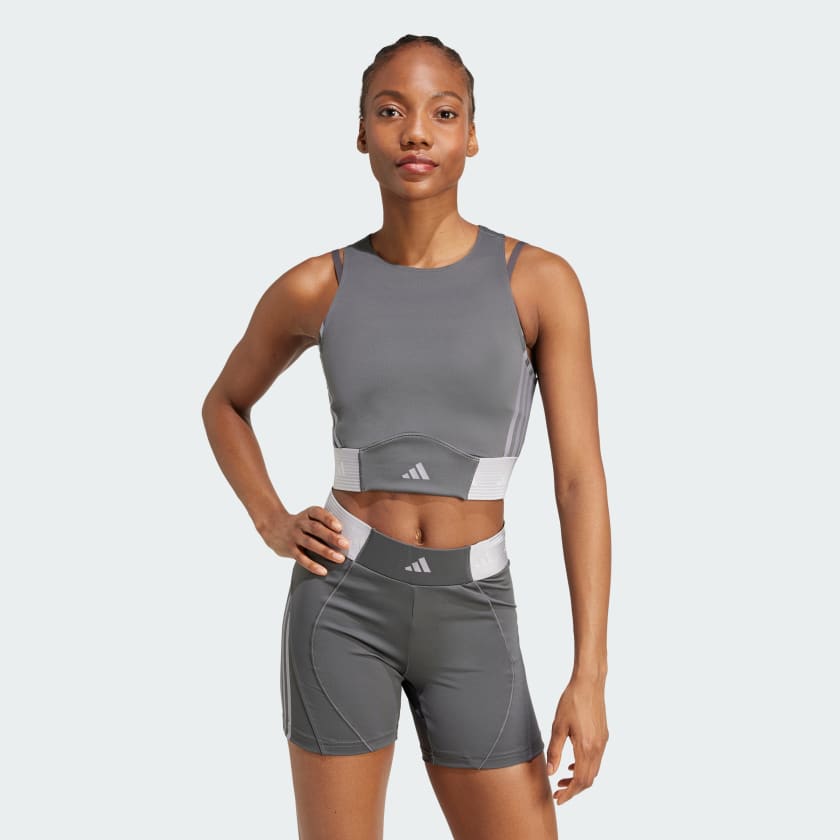 adidas Hyperglam Training Tank Top Grey adidas UK