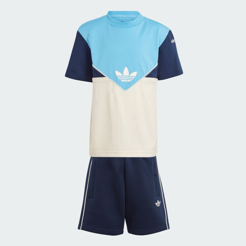adidas Adicolor Shorts and Tee Set Blue adidas Thailand