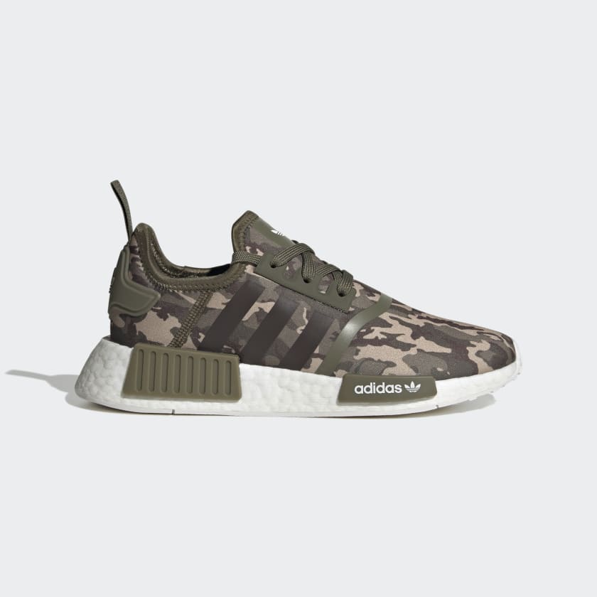 adidas Kid's NMD_R1 Shoes (Olive Strata / Cloud White / Olive Strata)