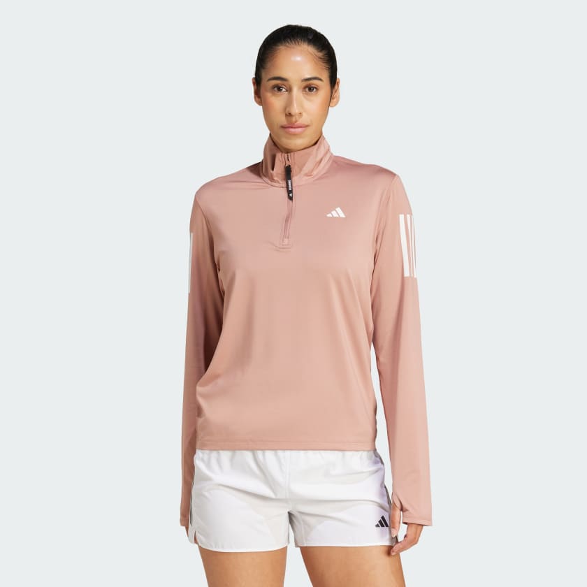 adidas Own the Run Half-Zip Jacket - Pink | Free Shipping