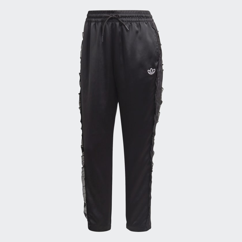 Adidas black polyester lycra trackpants new arrivals