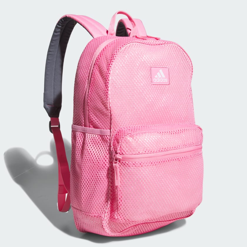 Pink mesh bookbag sales