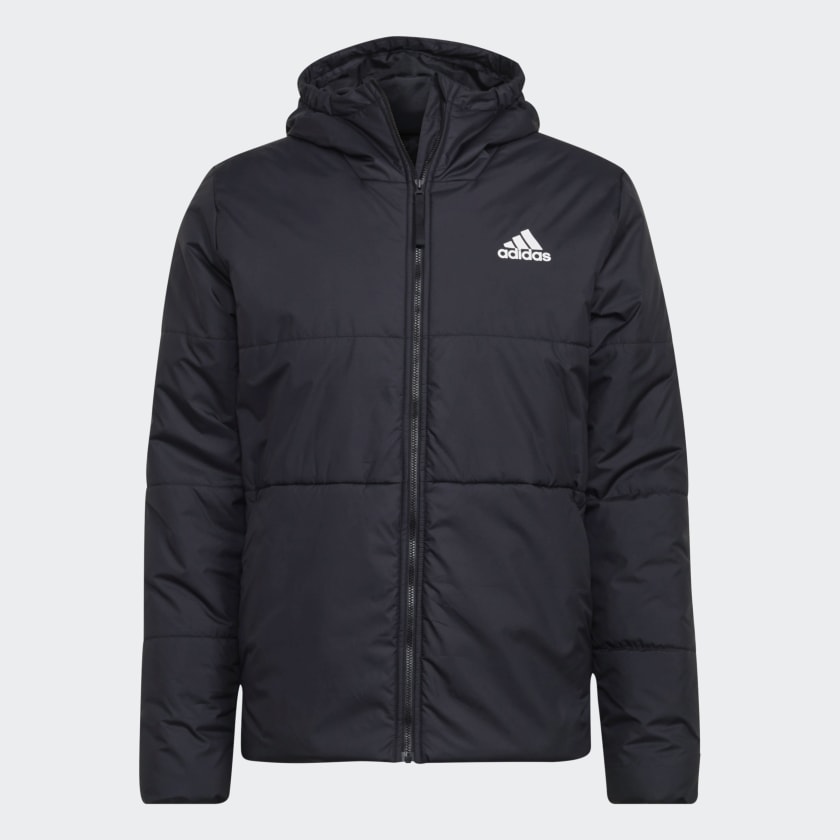 adidas BSC 3 Stripes Hooded Insulated Jacket Black adidas India