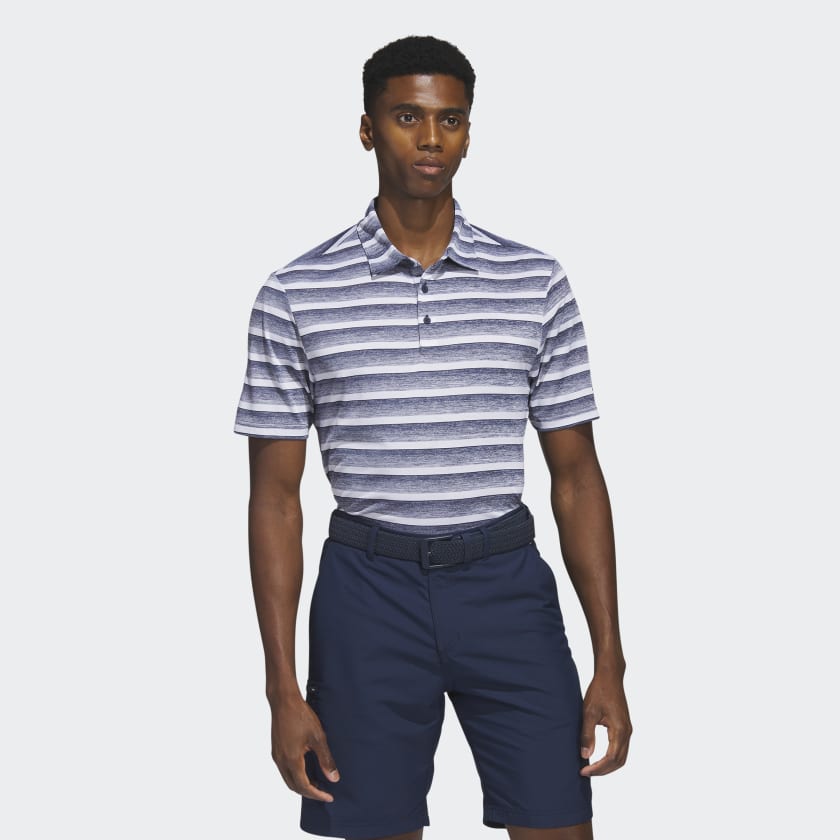 adidas Two-Color Striped Polo Shirt - Blue | Men's Golf | adidas US