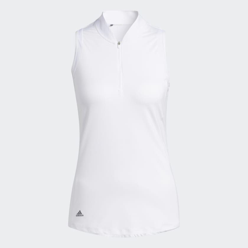 adidas Racerback Sleeveless Polo Shirt - White | Women's Golf | adidas US