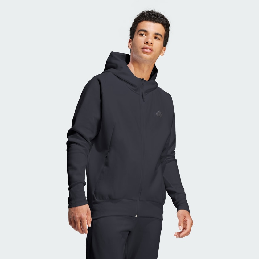 Hooded adidas Lifestyle Black Full-Zip US Jacket | | Premium adidas Track - Men\'s Z.N.E.