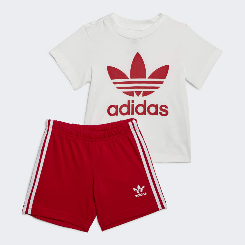👕 Kids\' - | 👕 | US adidas Lifestyle Set Trefoil Tee adidas Shorts Red