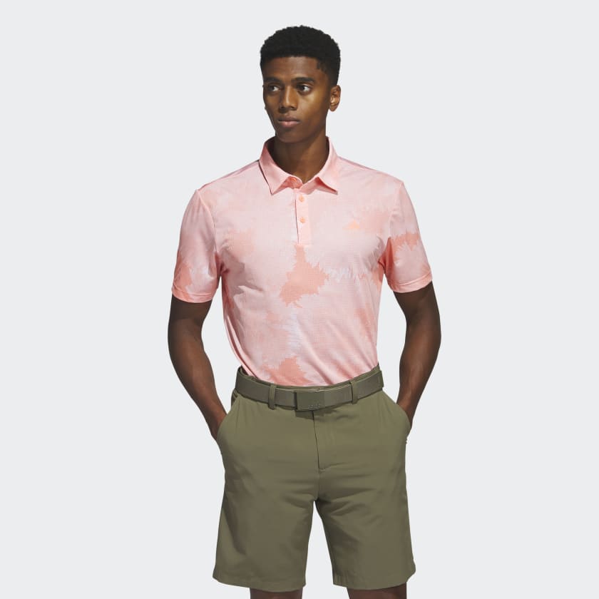 adidas Flower Mesh Golf Polo Shirt - Orange | Men's Golf | adidas US