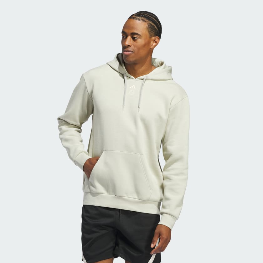 adidas Sudadera con Gorro Hoops Graphic Hoodie Beige adidas Mexico