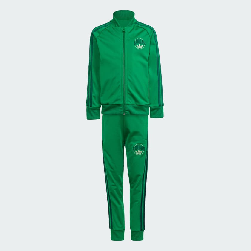 Green adidas jogging suit clearance