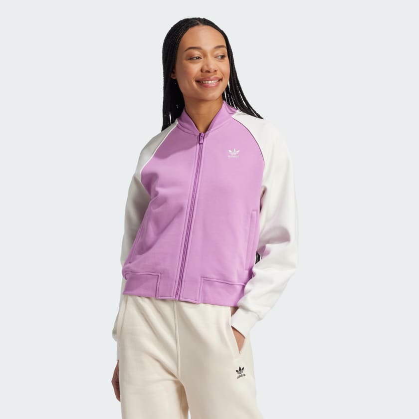 adidas adicolor Classics Trefoil Colleague Jacke Lila adidas Deutschland