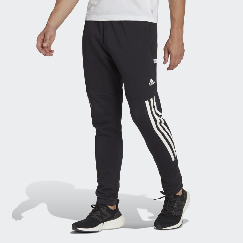 adidas กางเกงขายาวผ้าฟลีซ Future Icons 3-Stripes - สีดำ | adidas Thailand