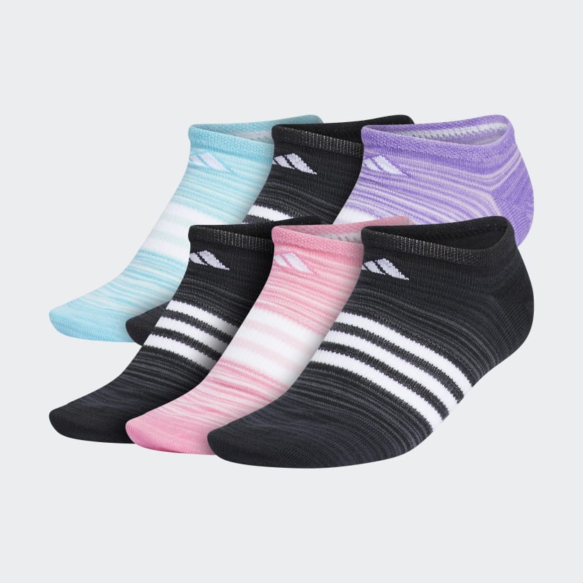 adidas Superlite Ombre No-Show Training Socks 6 Pairs - Black | adidas ...