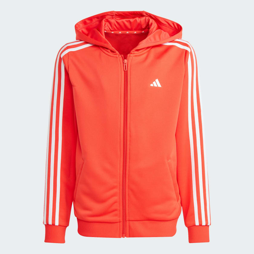 adidas Train Essentials AEROREADY 3 Stripes Regular Fit Full Zip Hoodie Orange adidas Finland