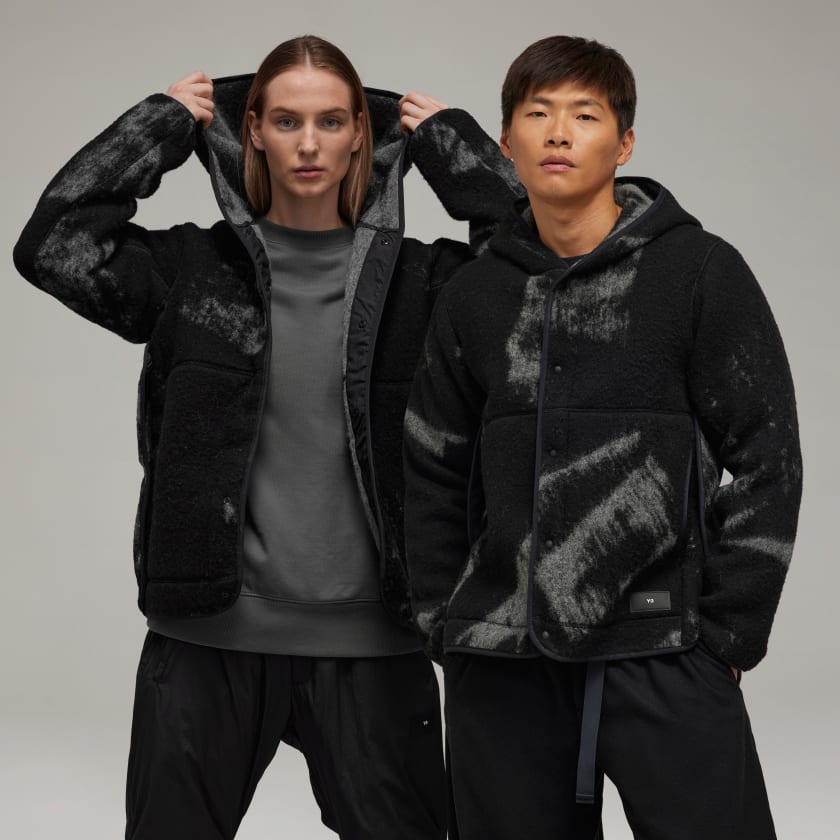 adidas Y-3 Fuzzy Fleece Jacket - Black, Unisex Lifestyle