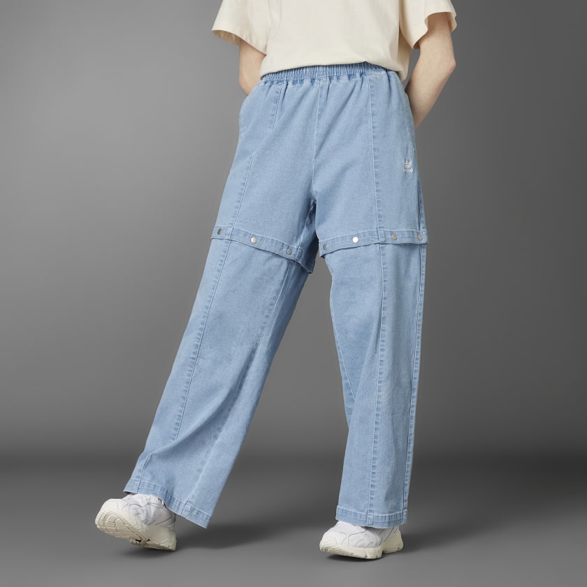 adidas Originals resort wide leg trousers in off white with red binding  detail | ASOS