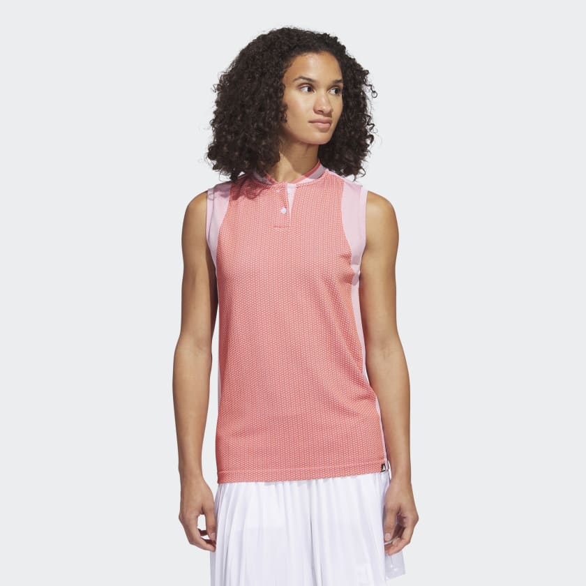 adidas Ultimate365 Tour Sleeveless Primeknit Polo Shirt - Red | Women's  Golf | adidas US