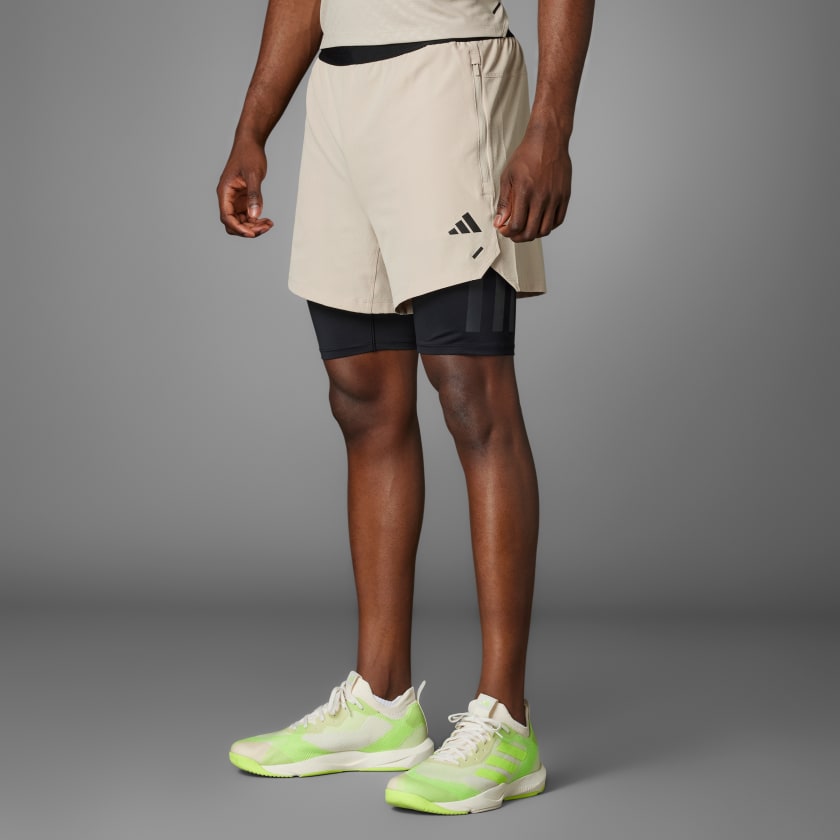 adidas Power Workout Two in One Shorts Beige Free Shipping with adiClub adidas US