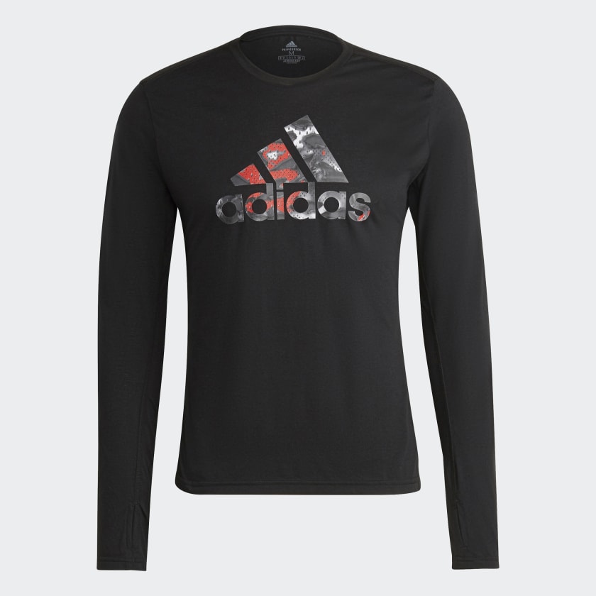 adidas Fast Graphic Long Sleeve Tee Black adidas Australia