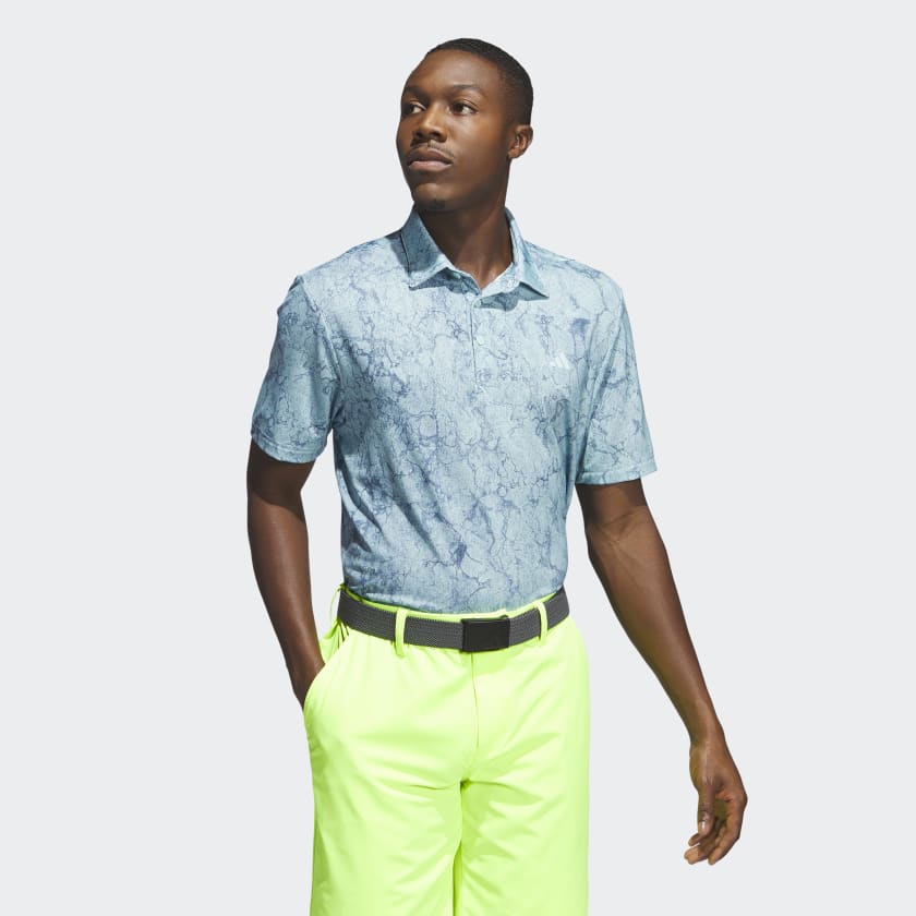 adidas Ultimate365 Print Golf Polo Shirt - Turquoise | adidas New Zealand