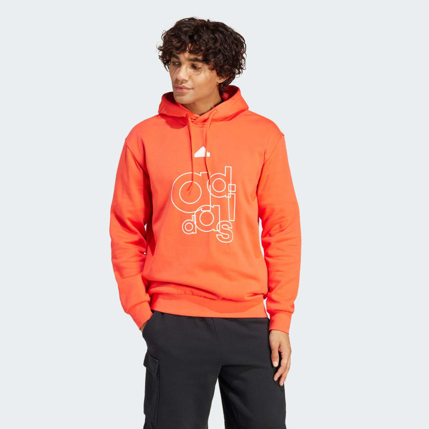 adidas Graphic Print Fleece Hoodie Red adidas Thailand